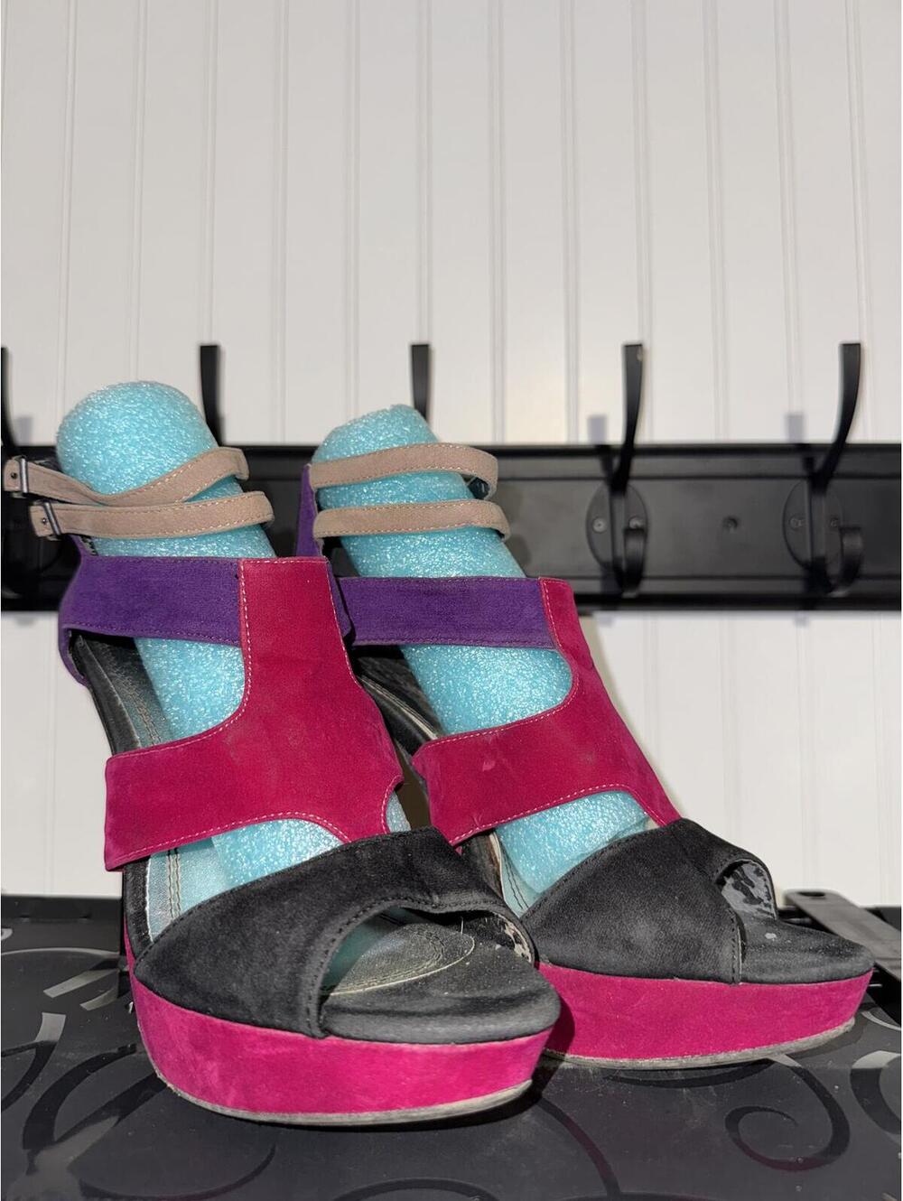 Anne Michelle Dynamite-75 Colorblock Platform Heels Women's 8.5